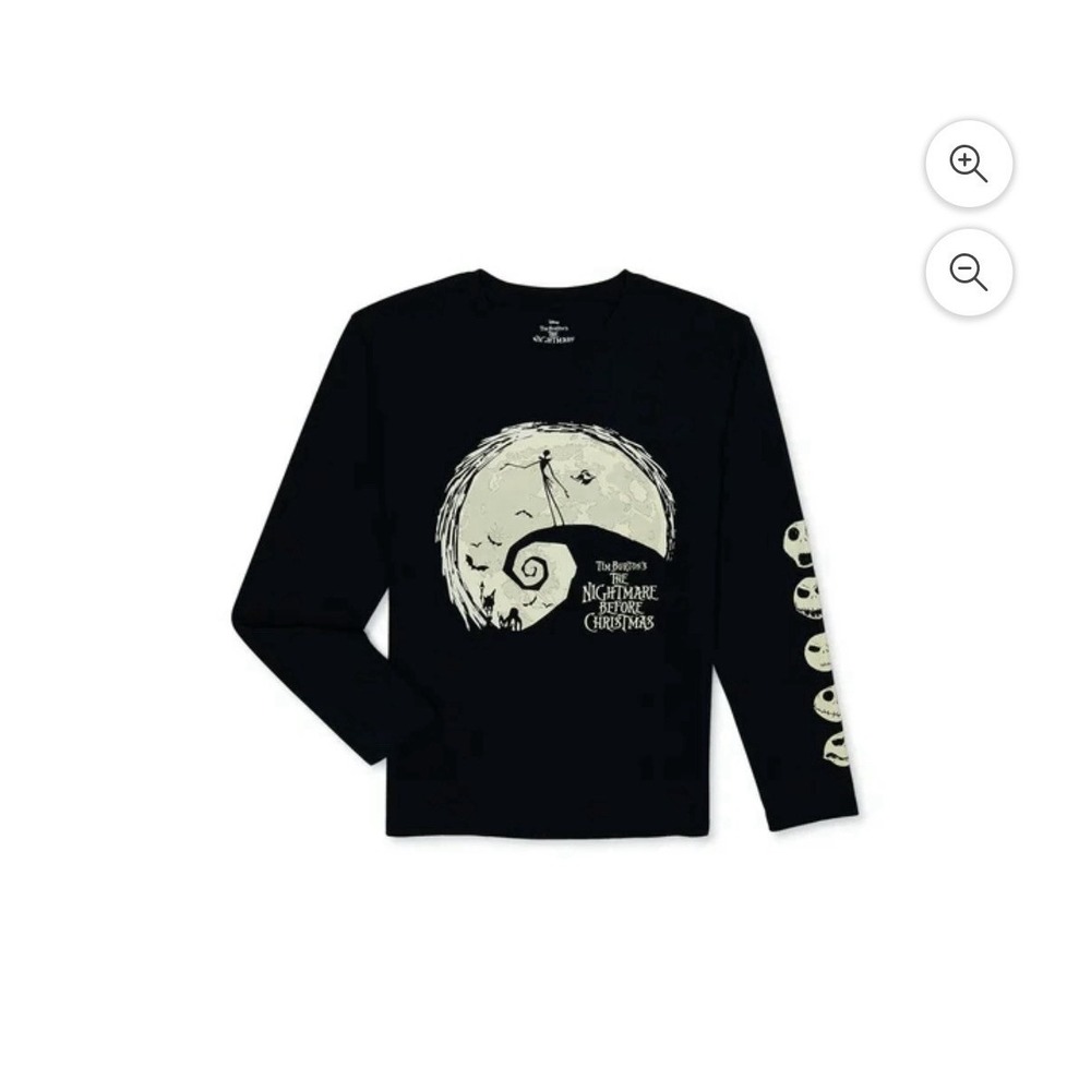 The Nightmare Before Christmas Disney Youth Boy's Long Sleeve Tee Black XL